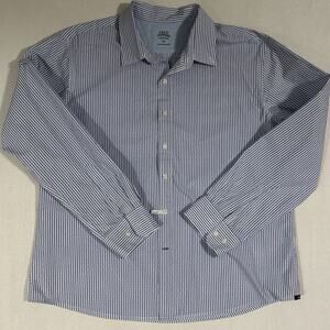 Men's Izod Saltwater Relaxed Classics‎ L/S Button Down Shirt Size XXL Blue White